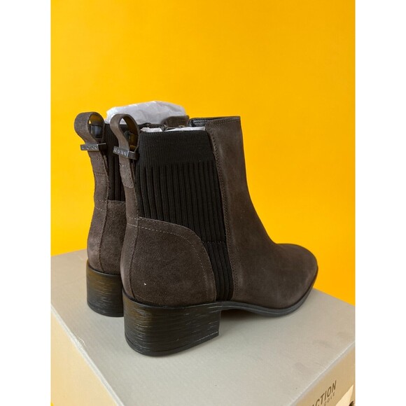 Reaction Kenneth Cole Salt Stretch Booties Womens 8 M Concrete Suede Heeled NWB - Picture 6 of 11
